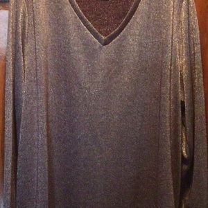 Faded Glory shimmering silver and maroon long sleeve sweater. Size 3x